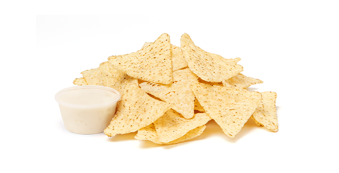 Queso sauce and chips